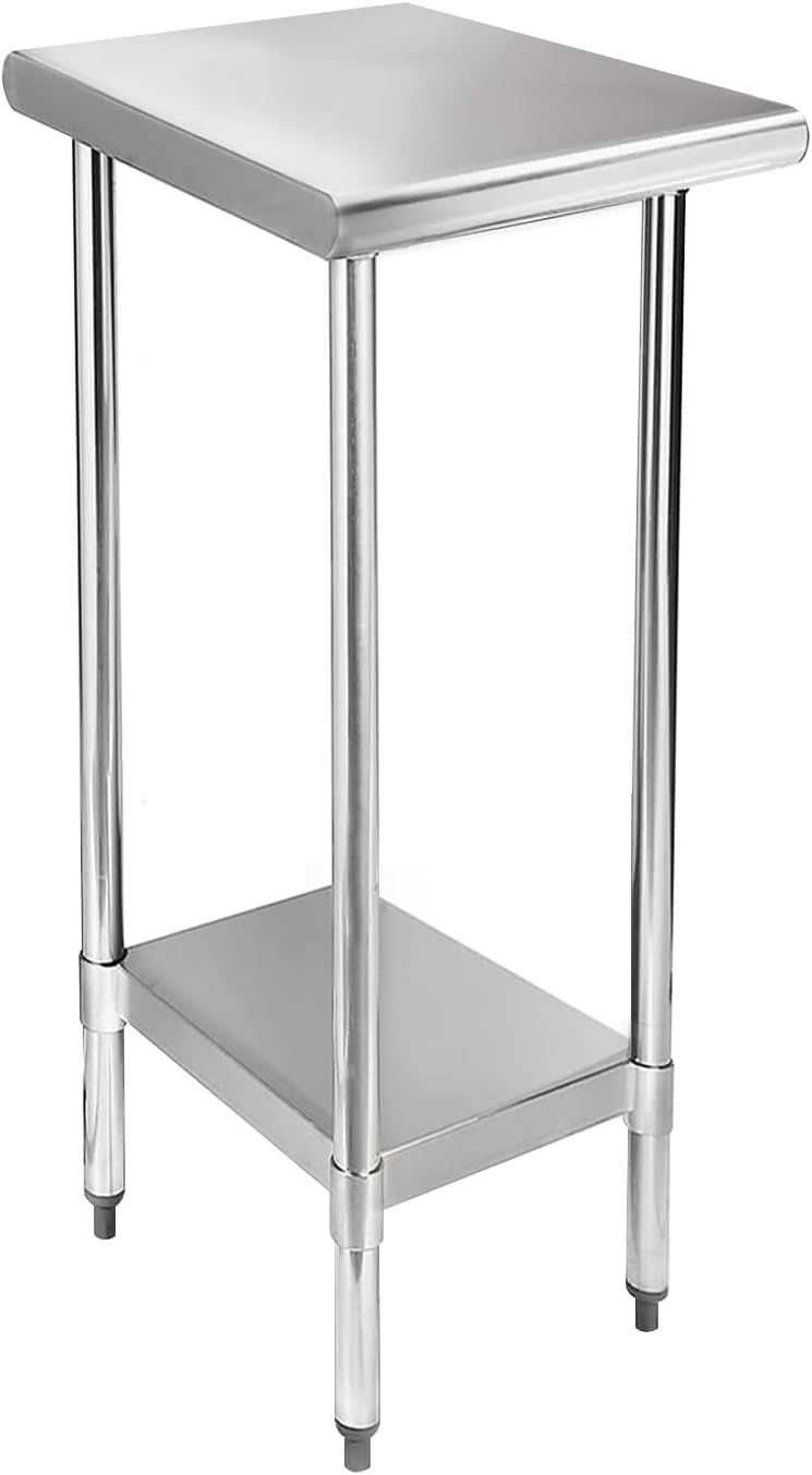 Compact Stainless Steel Adjustable Work Table with Undershelf