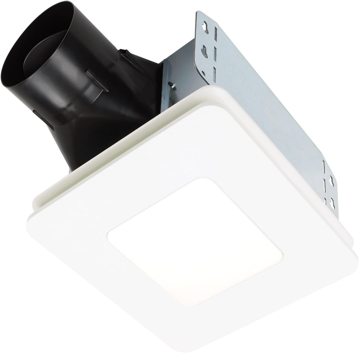 White Aluminum Bathroom Exhaust Fan with LED Light