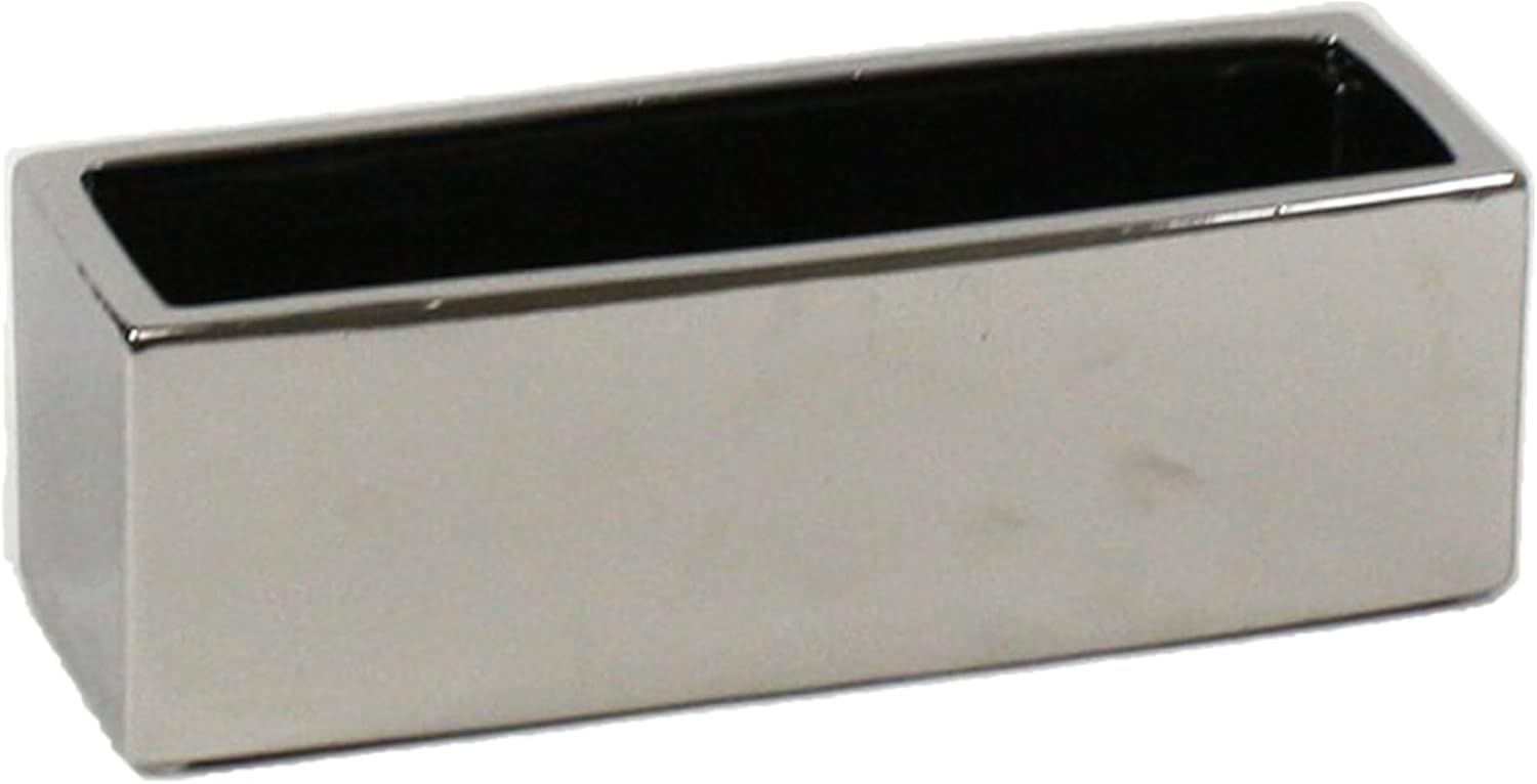 Silver Rectangular Ceramic Table Vase 12" x 4"