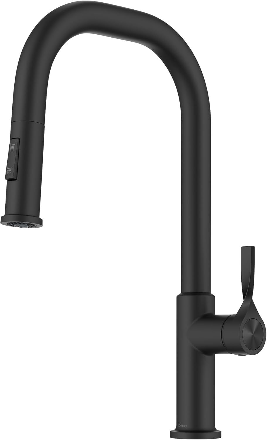 Matte Black Metal Single Handle Pull-down Kitchen Faucet with Sprayer