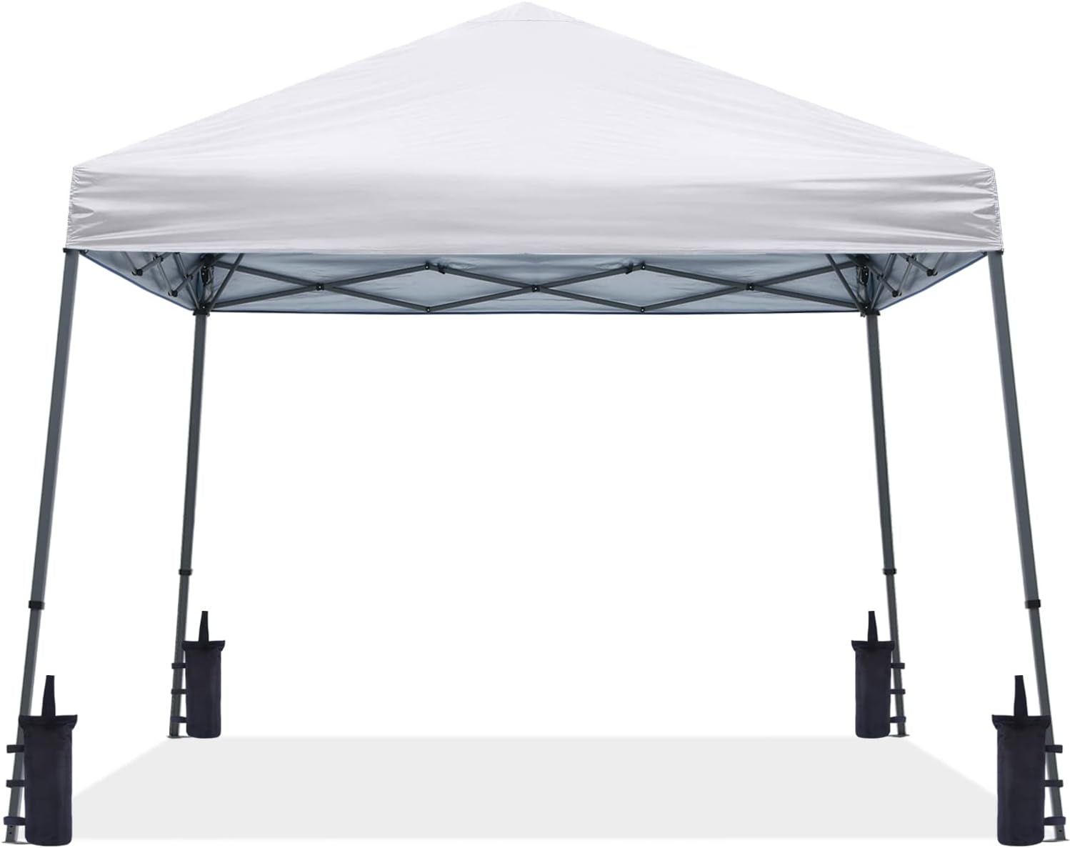 White 10x10 Steel Frame Pop-Up Canopy Tent