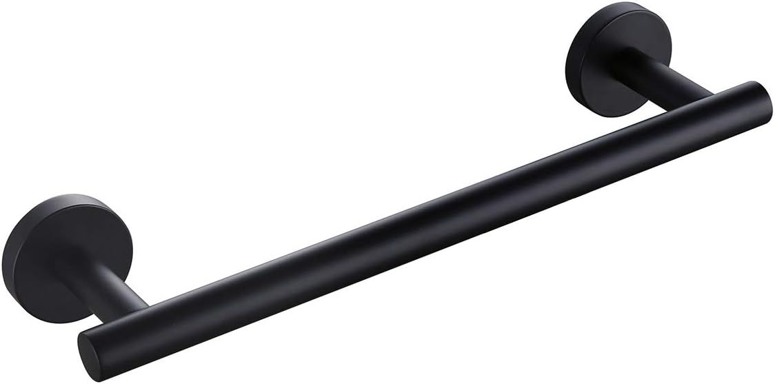 Matte Black 12 Inch Stainless Steel Wall Mounted Towel Bar