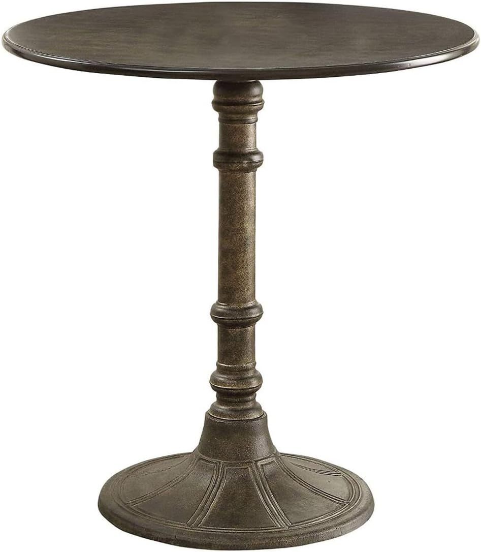 Bronze Round Industrial Dining Height Bistro Table