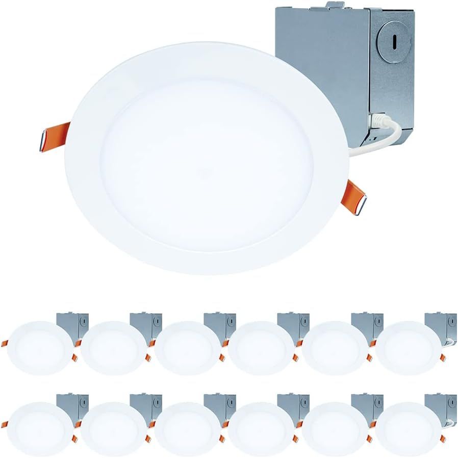 12-Pack White Aluminum Ultra-Thin LED Recessed Ceiling Lights