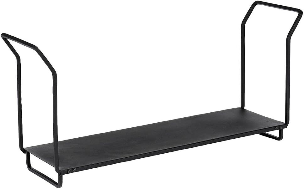 Black 36-inch Wrought Iron Firewood Storage Rack