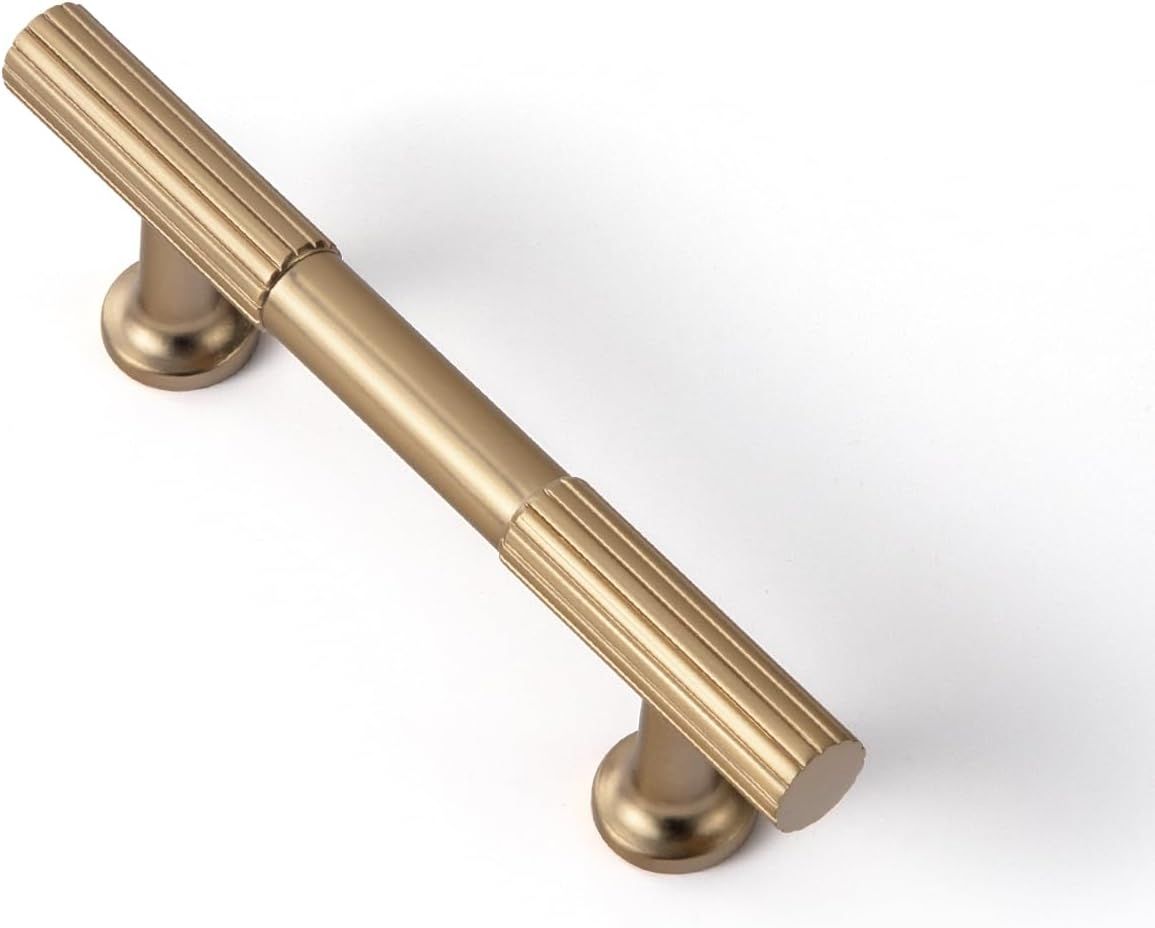 Champagne Bronze 3-Inch Modern Knurled Cabinet Pull