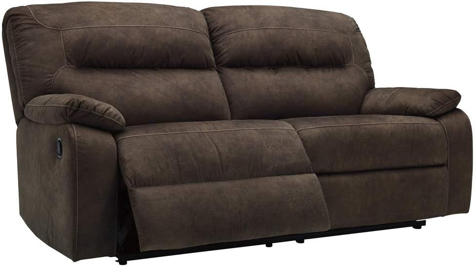 76" Coffee Brown Microfiber Reclining Loveseat