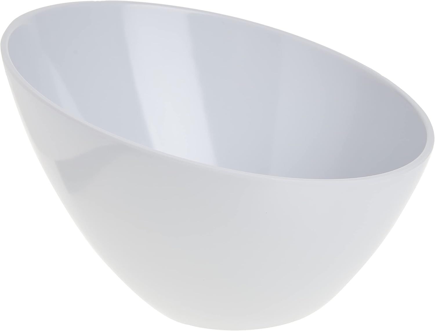 White 64 oz Slanted Round Melamine Serving Bowl