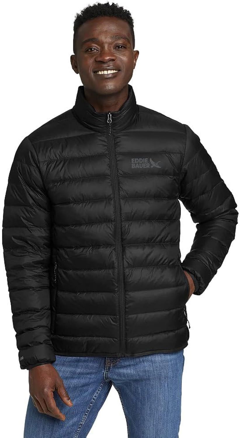 XL Black Recycled Nylon Down Winter Jacket