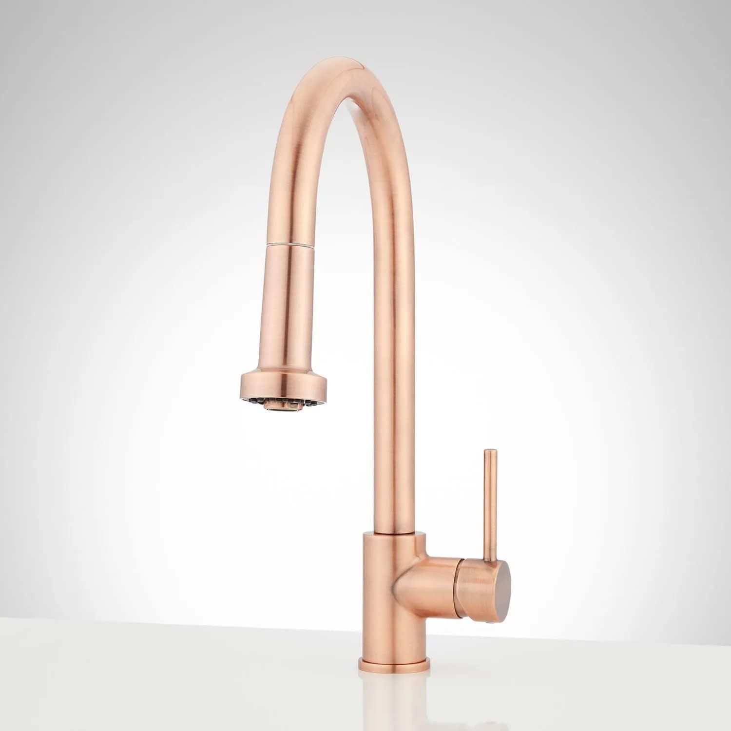 Satin Copper Single Handle Pull-Down Kitchen Faucet