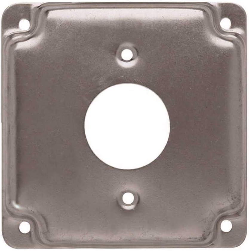 Raco 4" Square Gray Steel Box Cover for 1 Receptacle