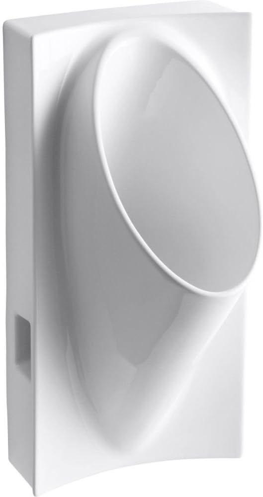 White Ceramic Wall-Mounted Waterless Urinal