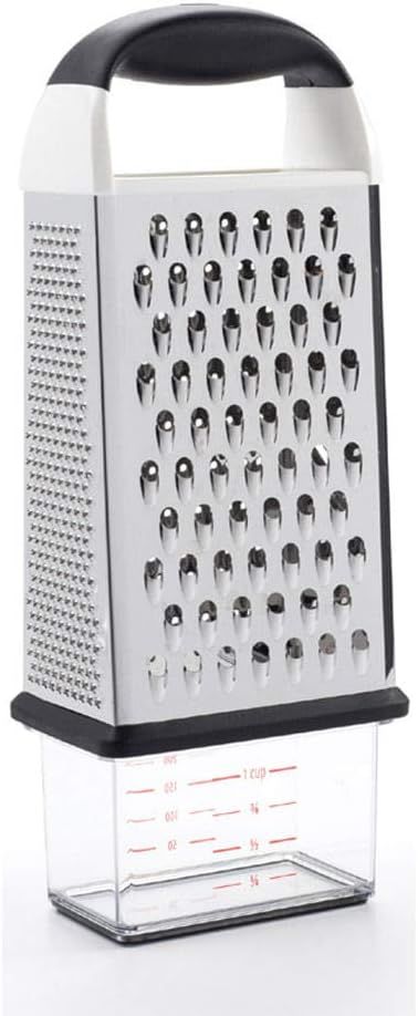 Stainless Steel Box Grater with Attachable Container