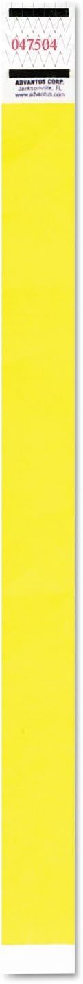 Neon Yellow Tyvek Sequential Number Wristbands, 500 Pack