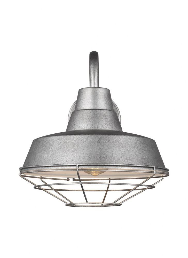 Weathered Pewter Handcrafted Aluminum Barn Light Cage