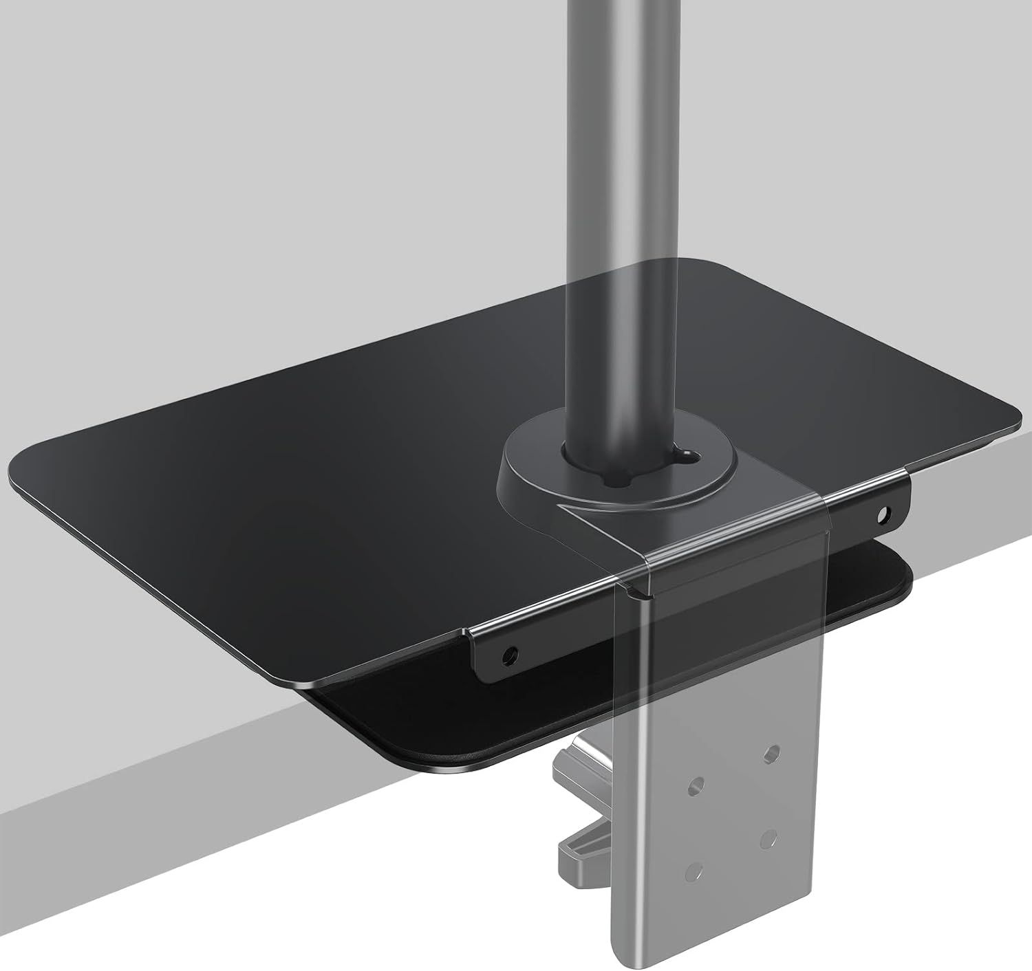 Black Steel Monitor Mount Reinforcement Plate for Desktops