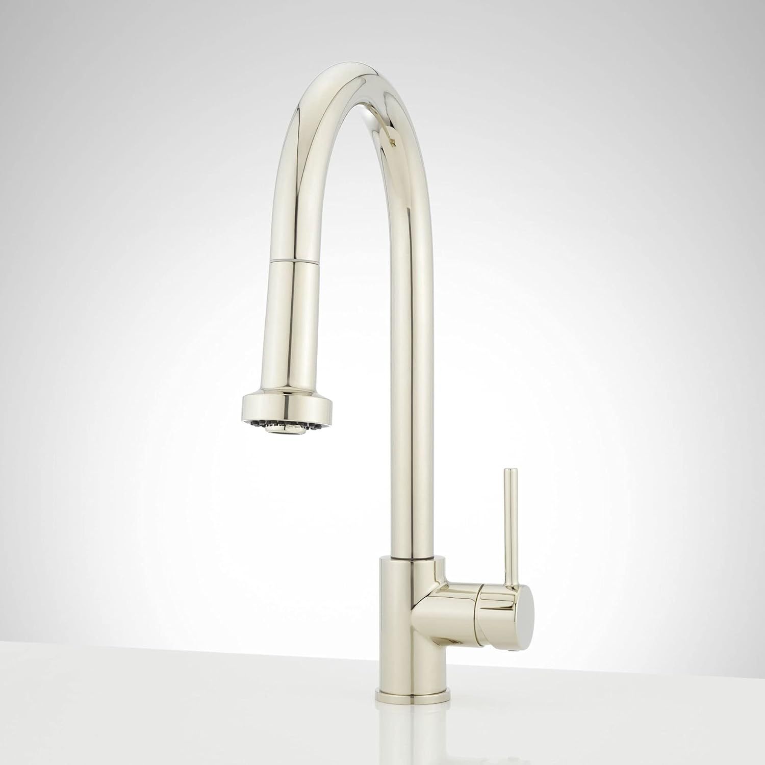 Polished Nickel Single Handle Pull-Down Kitchen Faucet