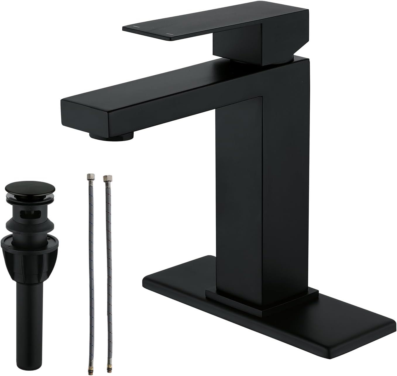 Matte Black Stainless Steel Single Handle Bathroom Faucet