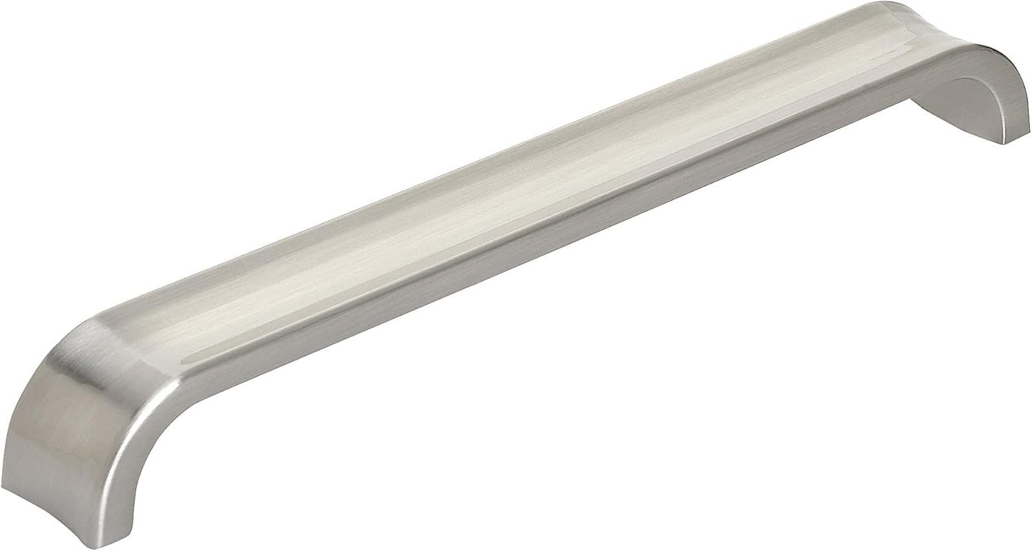 Brushed Nickel Modern Finger Cabinet Pull with Mounting Hardware