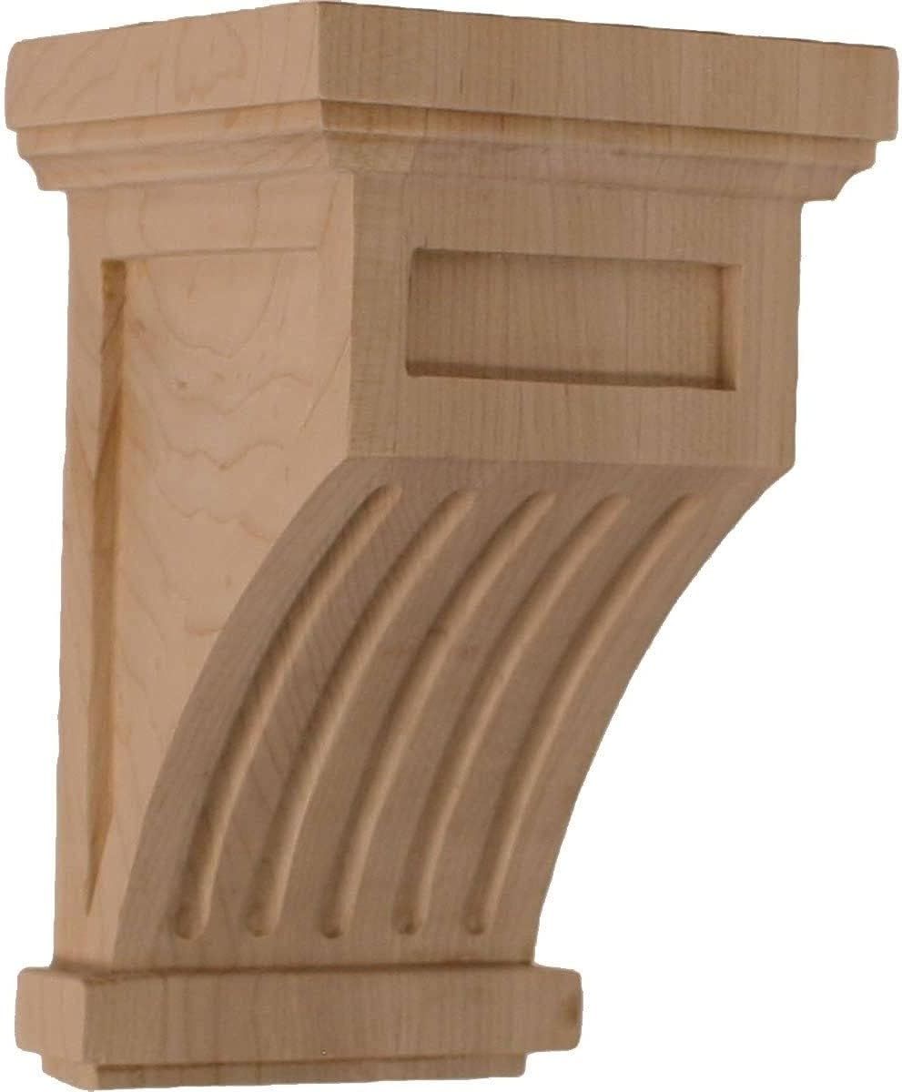 Fluted Rubberwood 7" Decorative Corbel