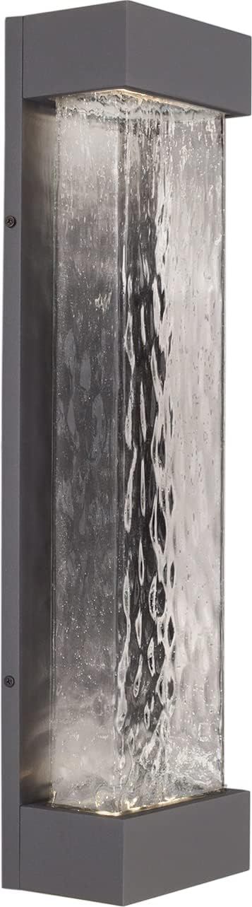 Moondew Graphite 24" LED Wall Sconce with Clear Water Glass