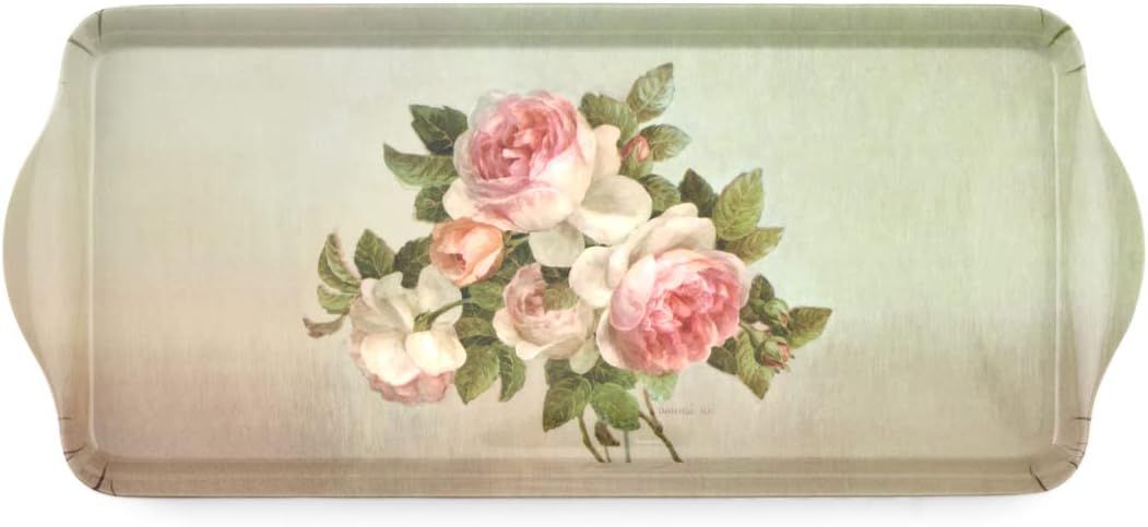 Antique Roses Melamine Sandwich Tray with Handles