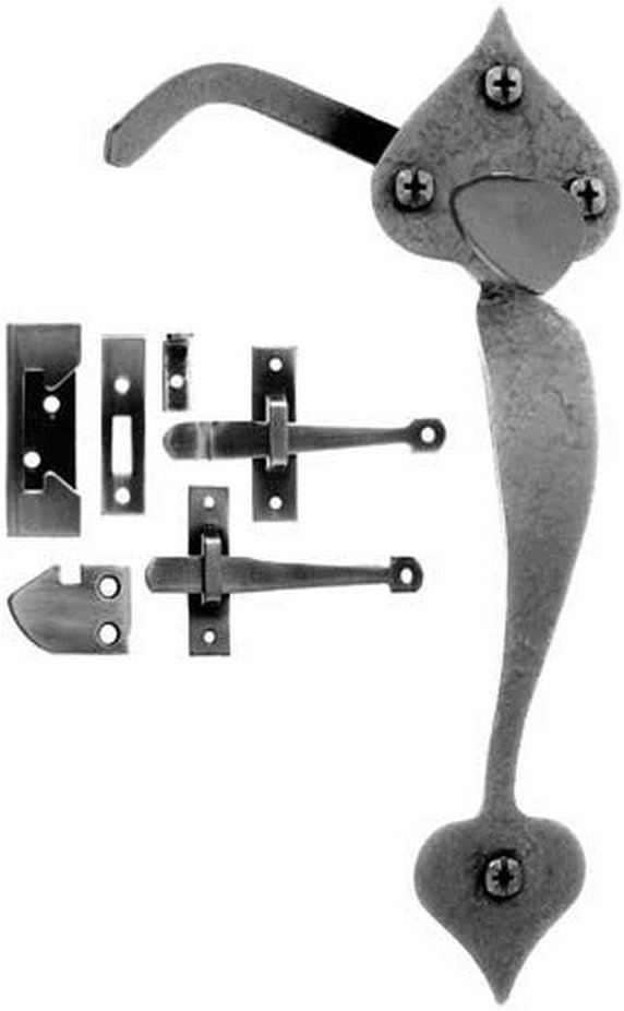 Black Iron Transitional Manual Door Thumb Latch Set