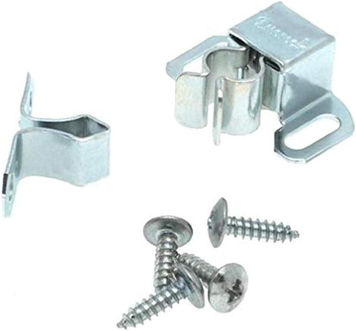 Silver Zinc Steel Friction Cabinet Catch with Screws