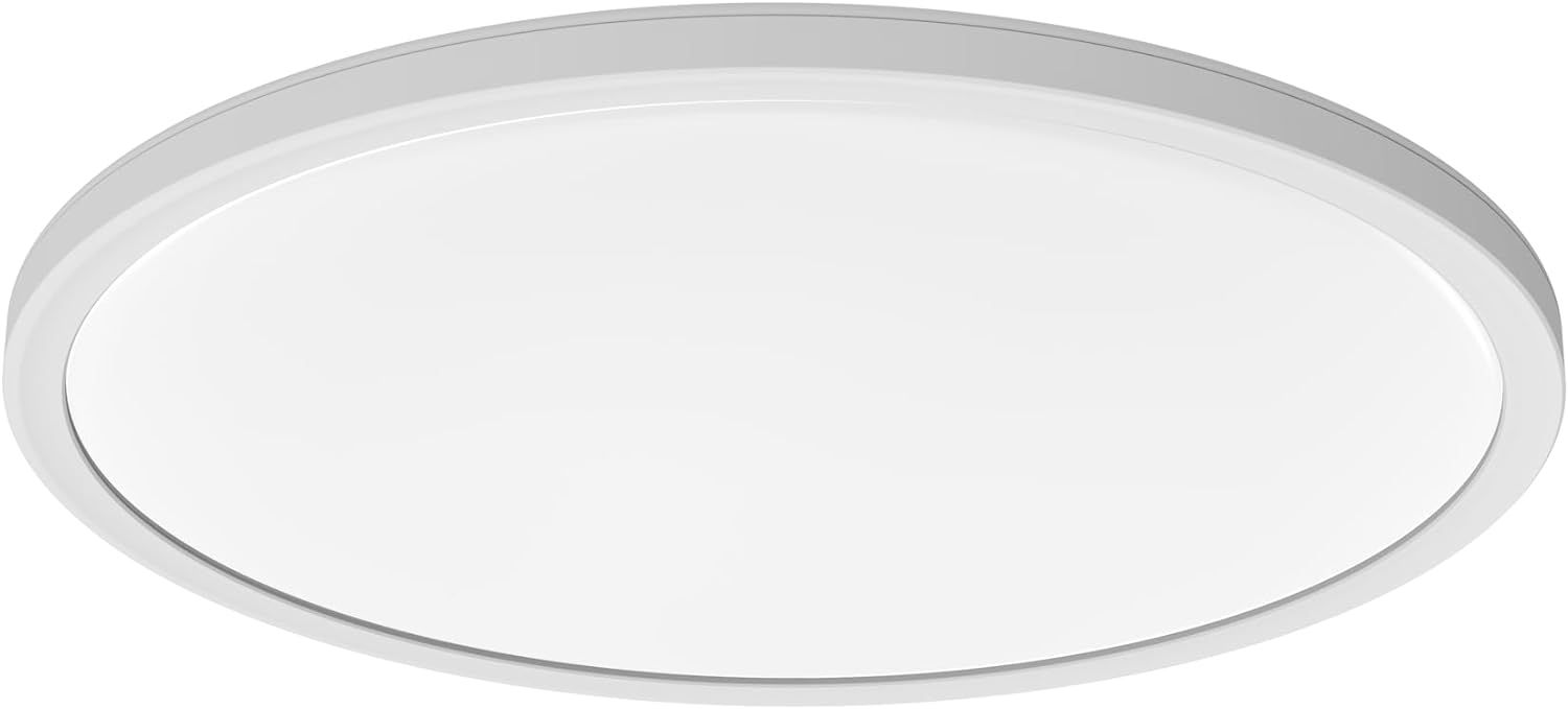 White Round LED Flush Mount Ceiling Light with Acrylic Shade