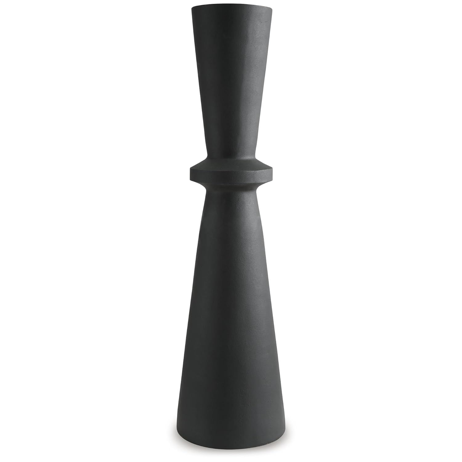 Black Textured Polyresin Hourglass Floor Vase