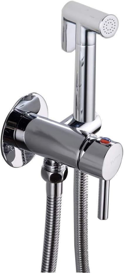 Chrome Handheld Bidet Sprayer with Hot and Cold Mixer