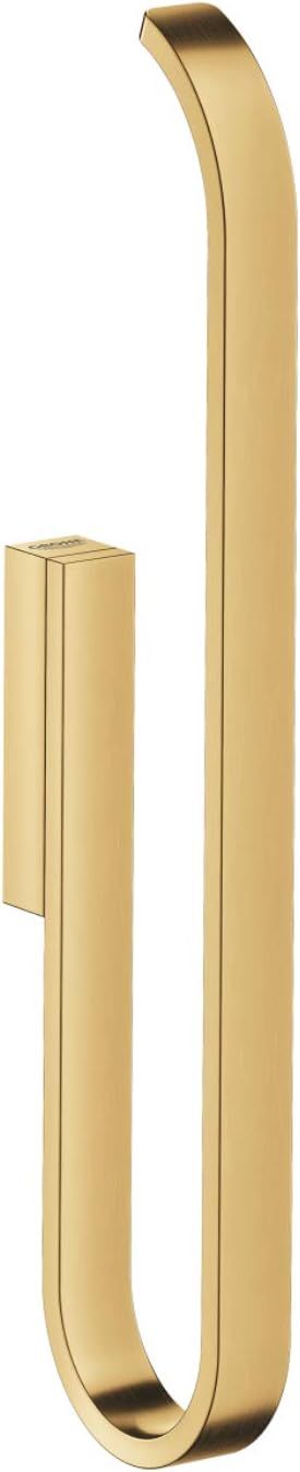 Brushed Gold Vertical Metal Toilet Paper Holder