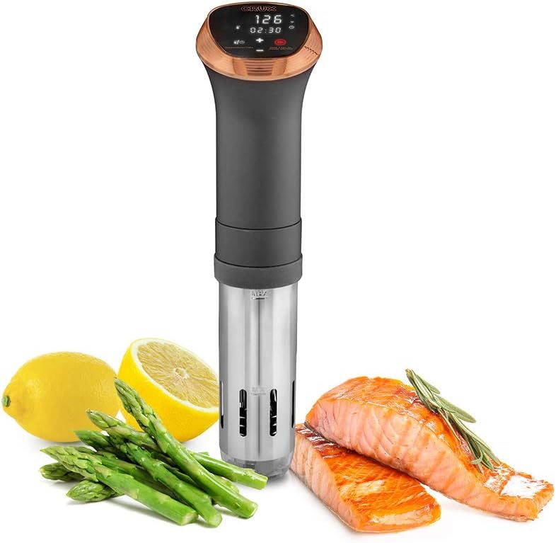 Matte Black and Copper Sous Vide Precision Cooker with Touch Control