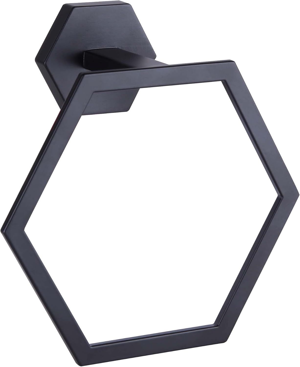 Matte Black Geometric Wall Mounted Towel Ring