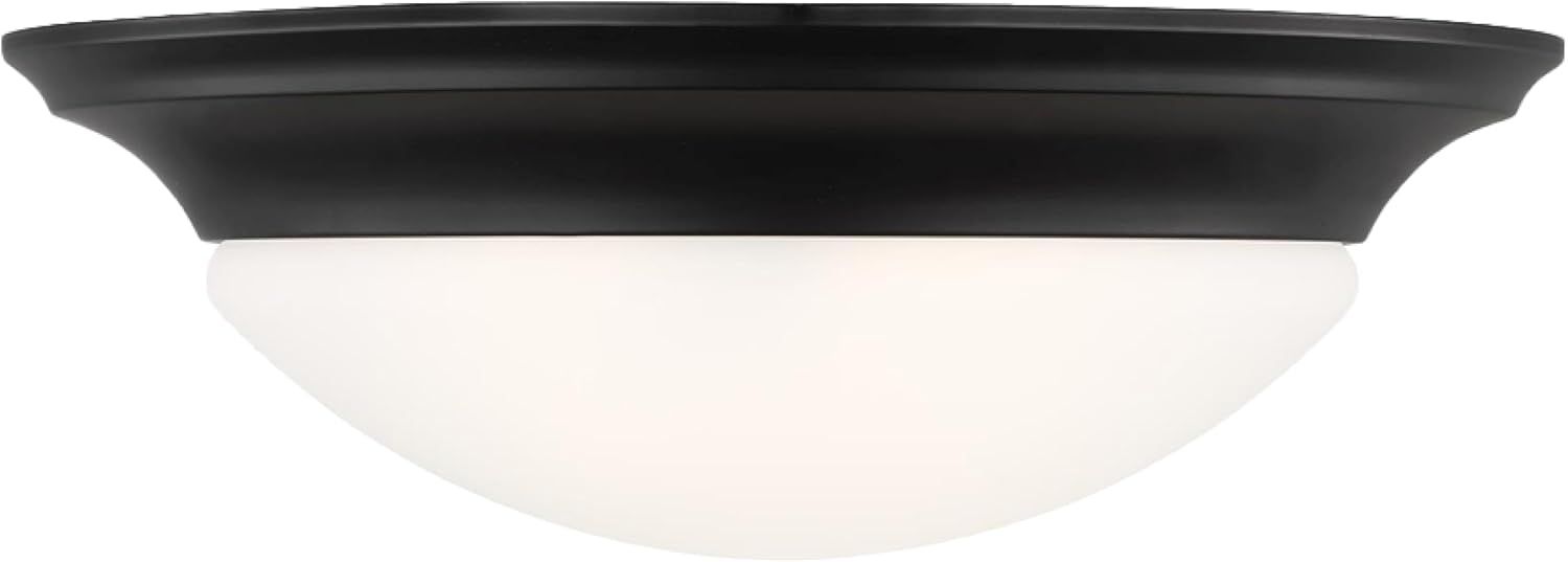 Nash Midnight Black 3-Light Flush Mount with Satin Etched Glass