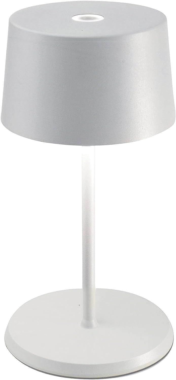 White Aluminum Cordless Touch Table Lamp for Indoor/Outdoor Use