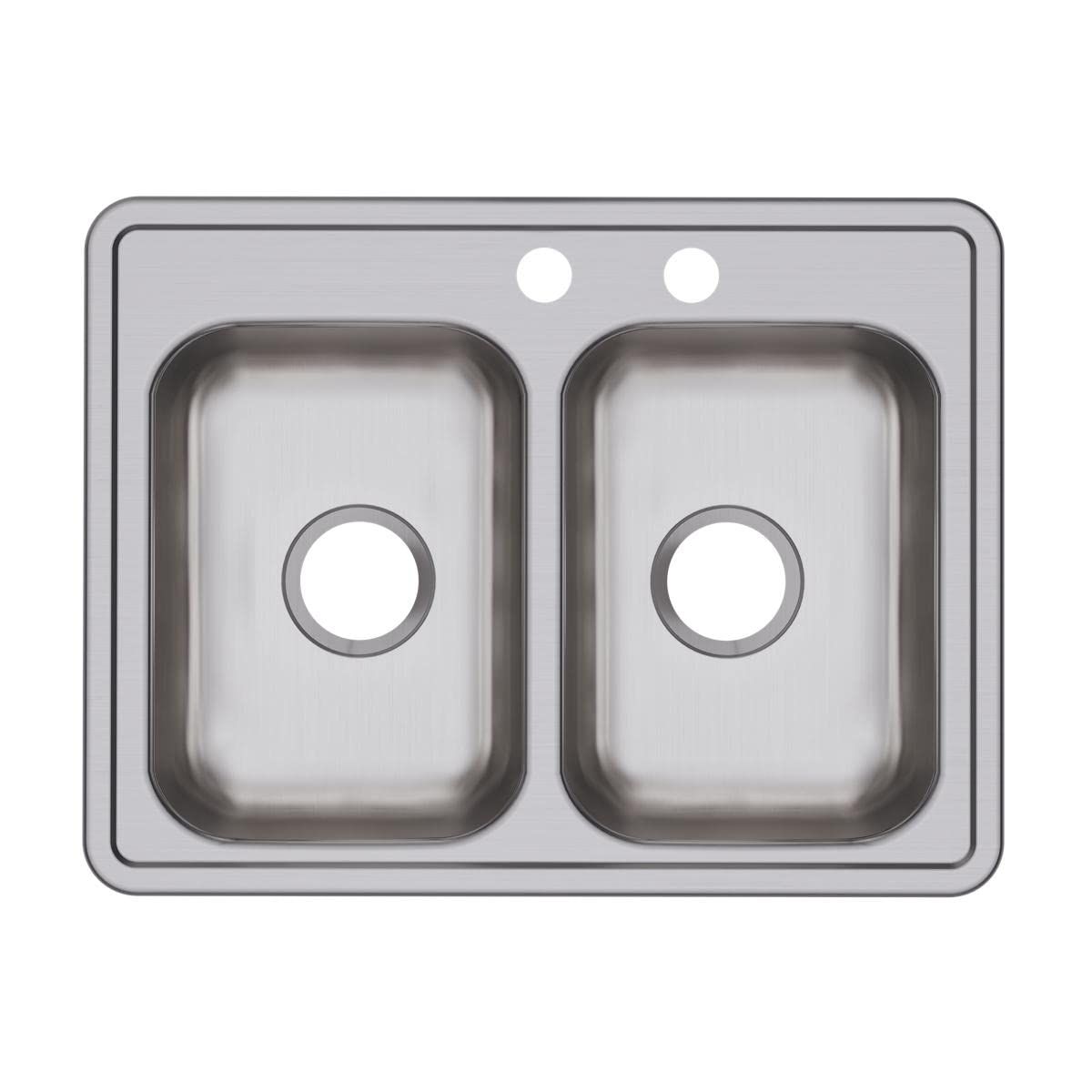 25" x 19" Stainless Steel Double Bowl Drop-In Sink