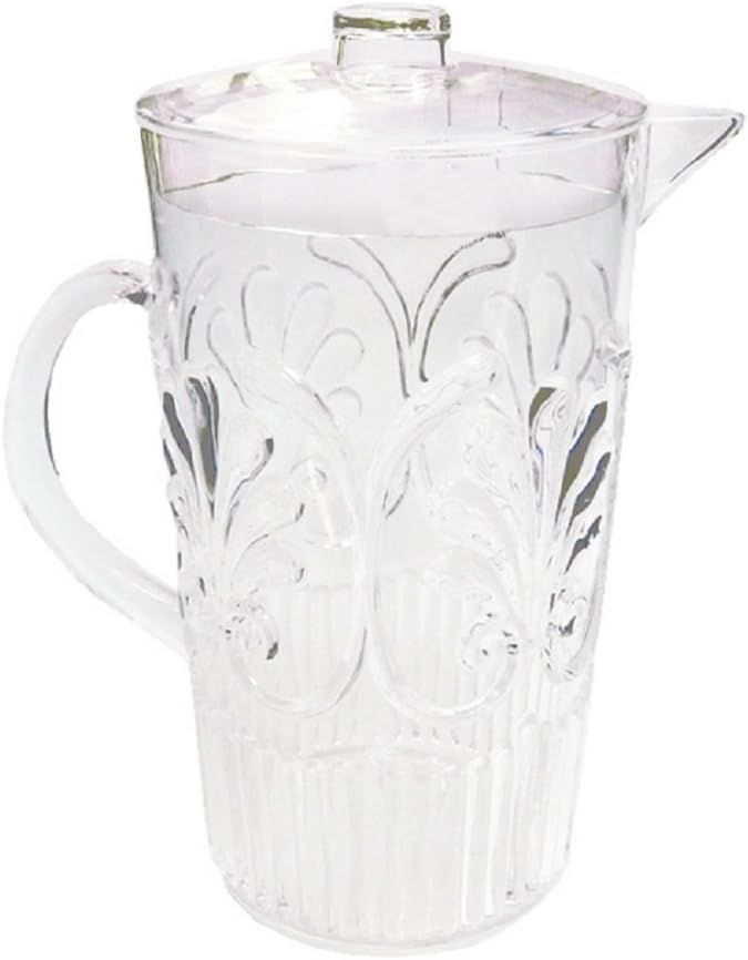 Clear Polycarbonate Decorative Pitcher with Lid