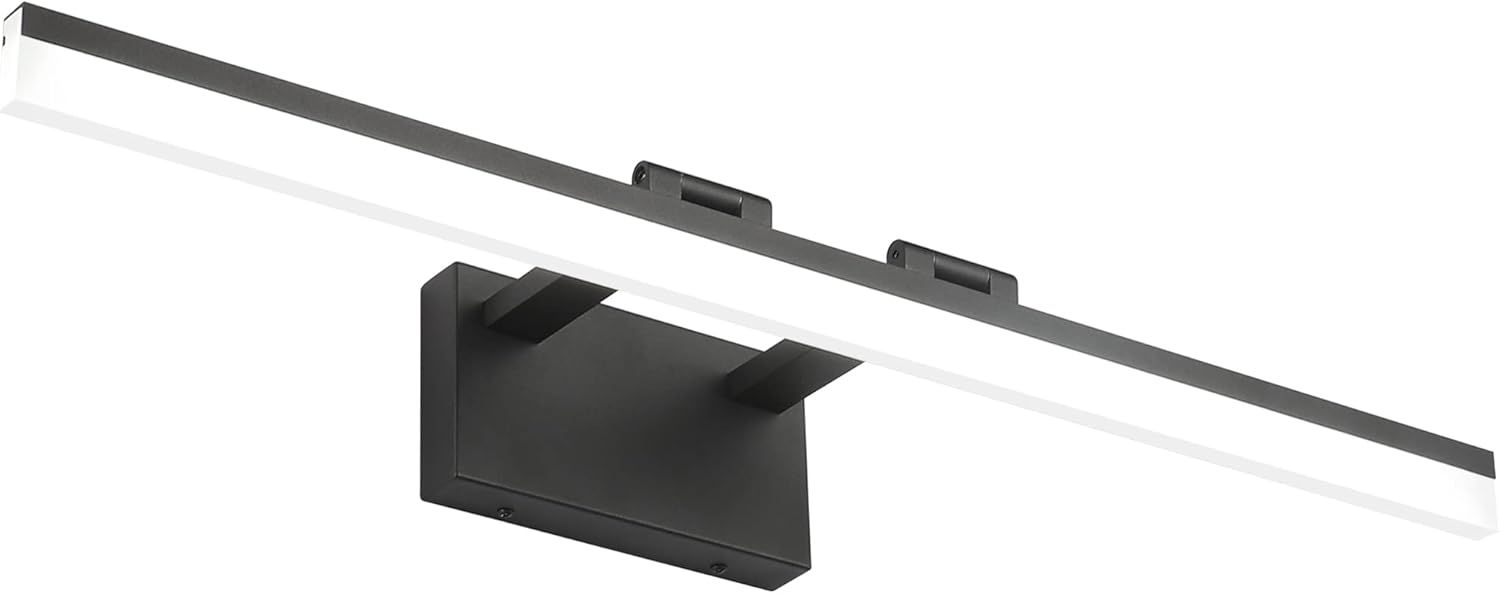 31.5'' Black Metal Dimmable LED Vanity Light with Acrylic Shade