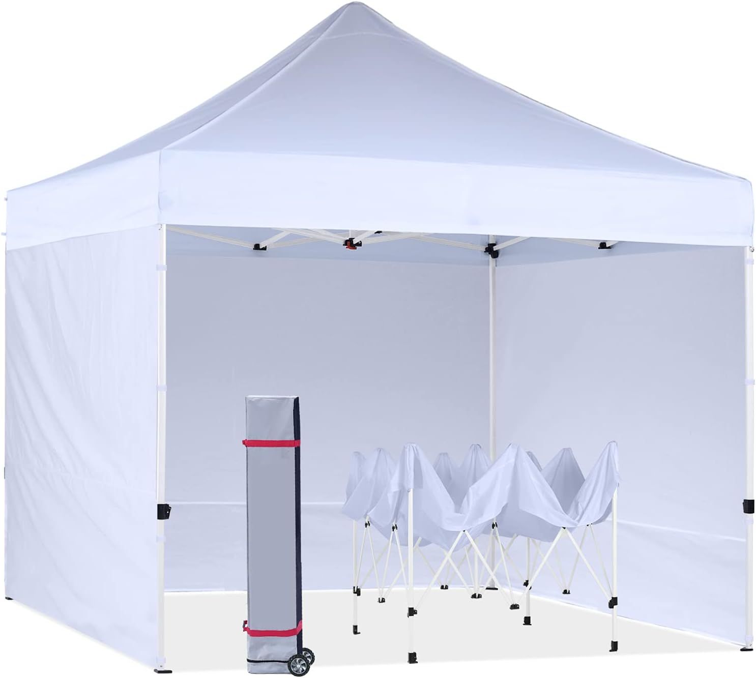 White 10x10 Pop Up Canopy Tent with Sidewalls