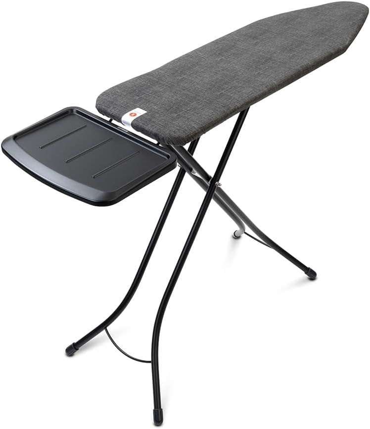 Brabantia Black Freestanding Folding Ironing Board with Metal Steam Unit Holder