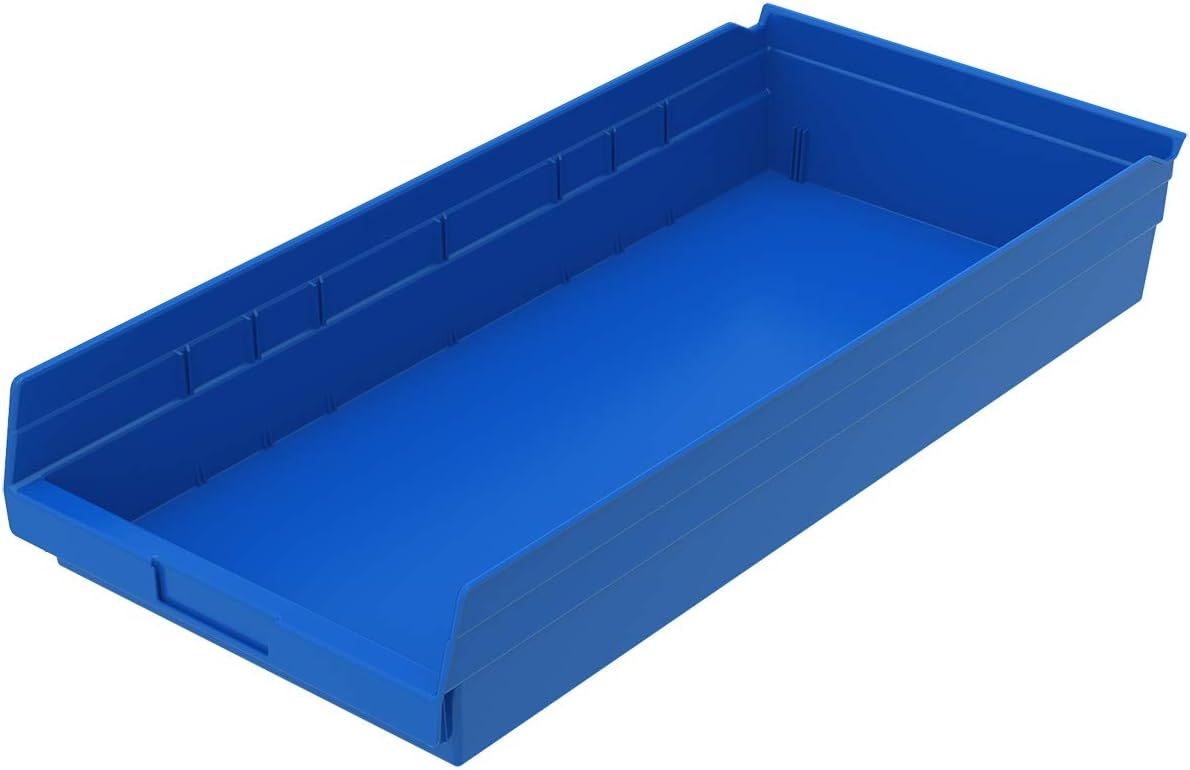 Blue Plastic Nesting Shelf Bin Box, 24-Inch