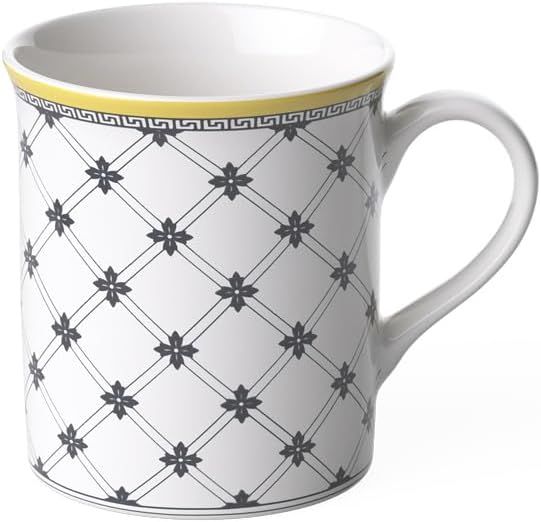 Audun Promenade Ceramic Mug with Floral Geometric Motif