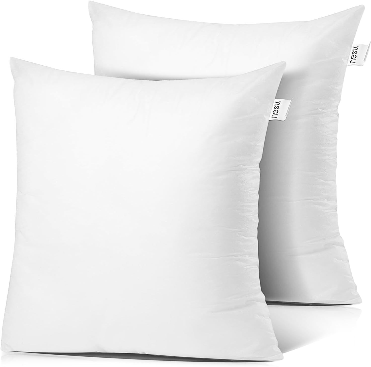 26x26 White Cotton Blend Throw Pillow Inserts, 2-Pack