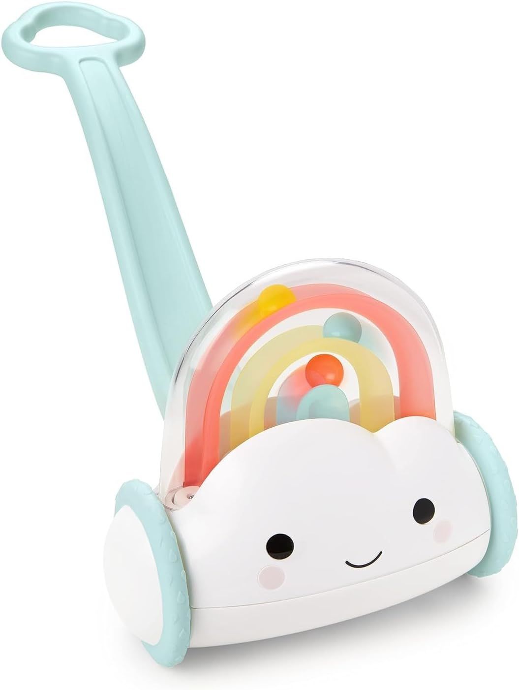 Silver Lining Cloud Rainbow Baby Push Toy with Popping Balls