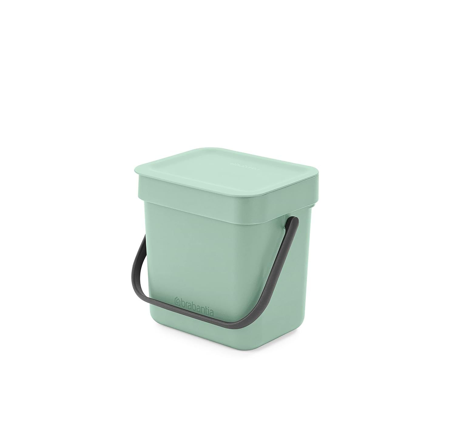 Jade Green Plastic Kitchen Compost Bin with Handle