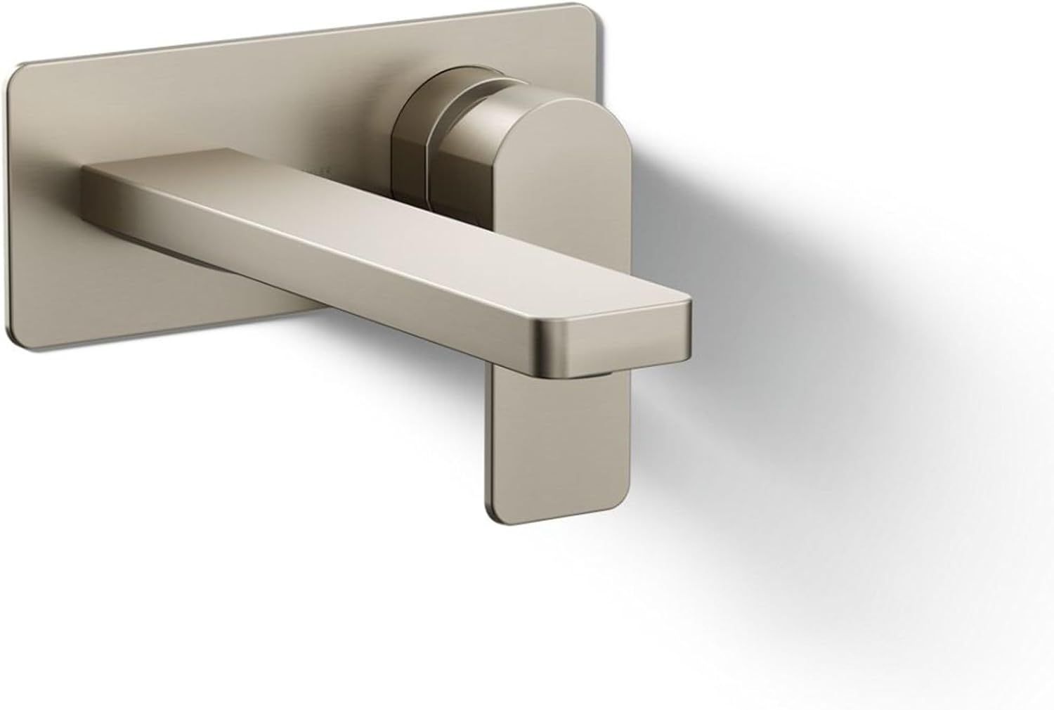 Brushed Nickel Wall-Mount Single-Handle Bathroom Faucet