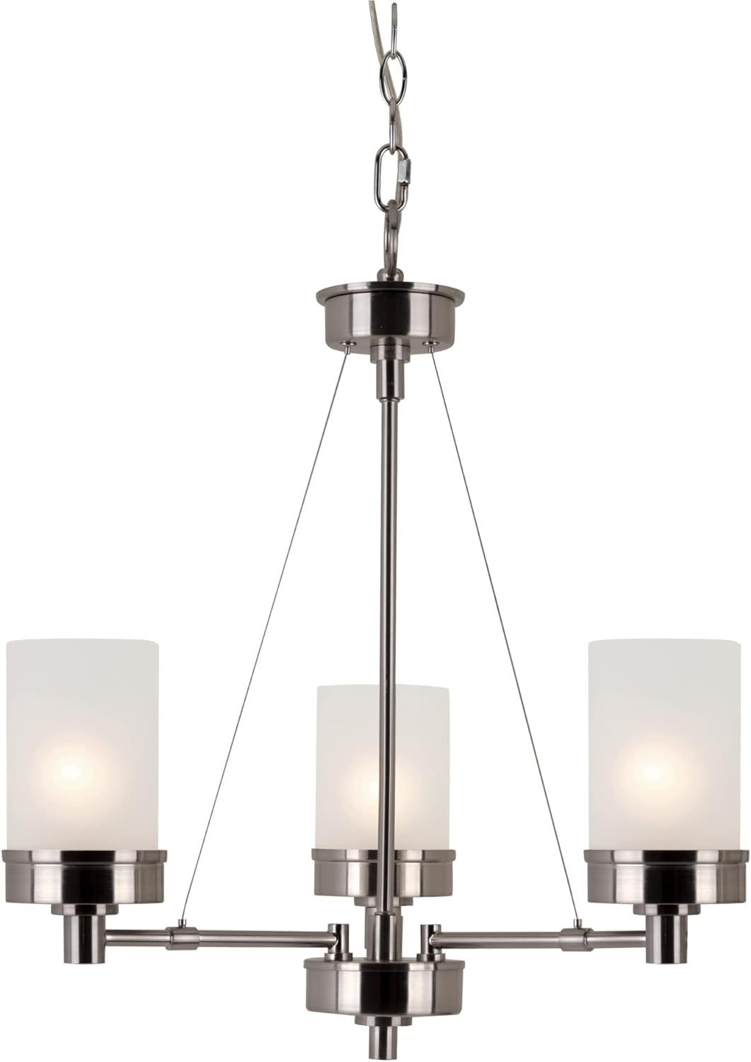 Fusion Urban Swag 22" Brushed Nickel Outdoor Chandelier with Frosted Glass Shades