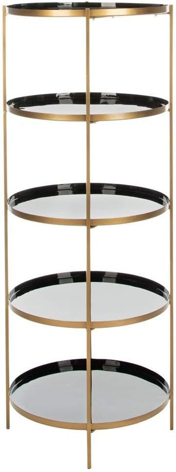 Hunter Green and Brass 5-Tier Round Etagere