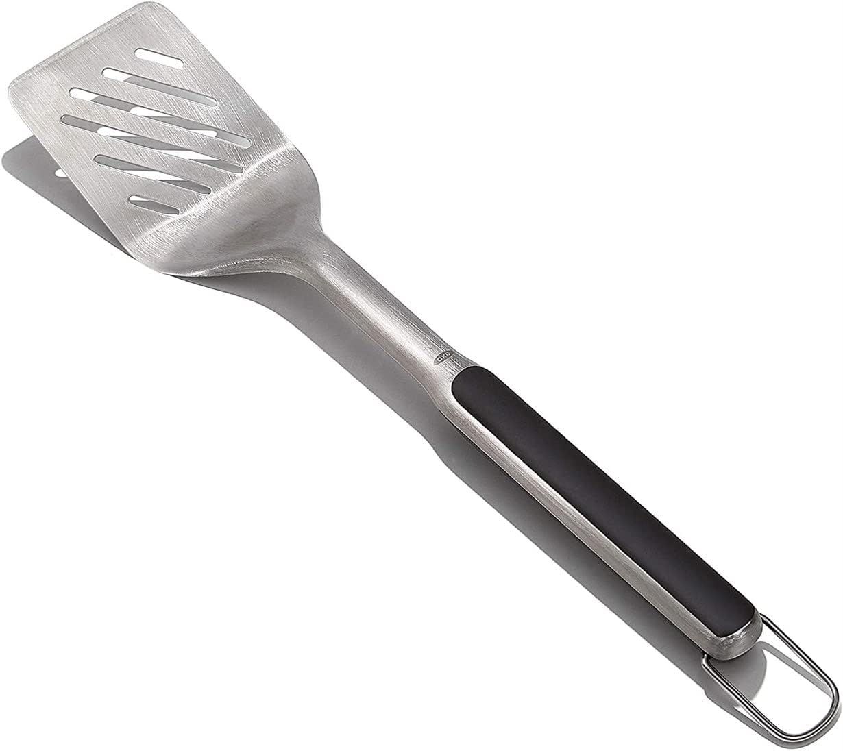 Stainless Steel Rectangular Grilling Turner with Non-Slip Handle